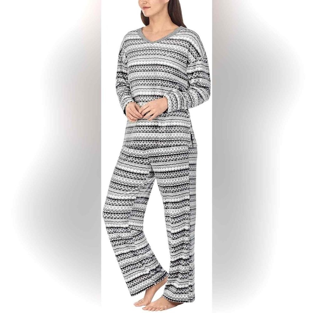 NWT Nautica Women 2-Piece Lightweight Fleece Pajama Sleepwear Set S $70 5B504